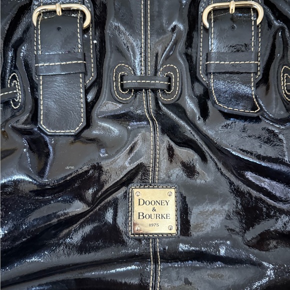 Dooney & Bourke Black Glossy Tote Bag - Picture 9 of 11